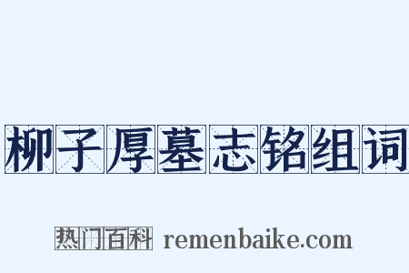 柳子厚墓志铭组词是什么意思的图片